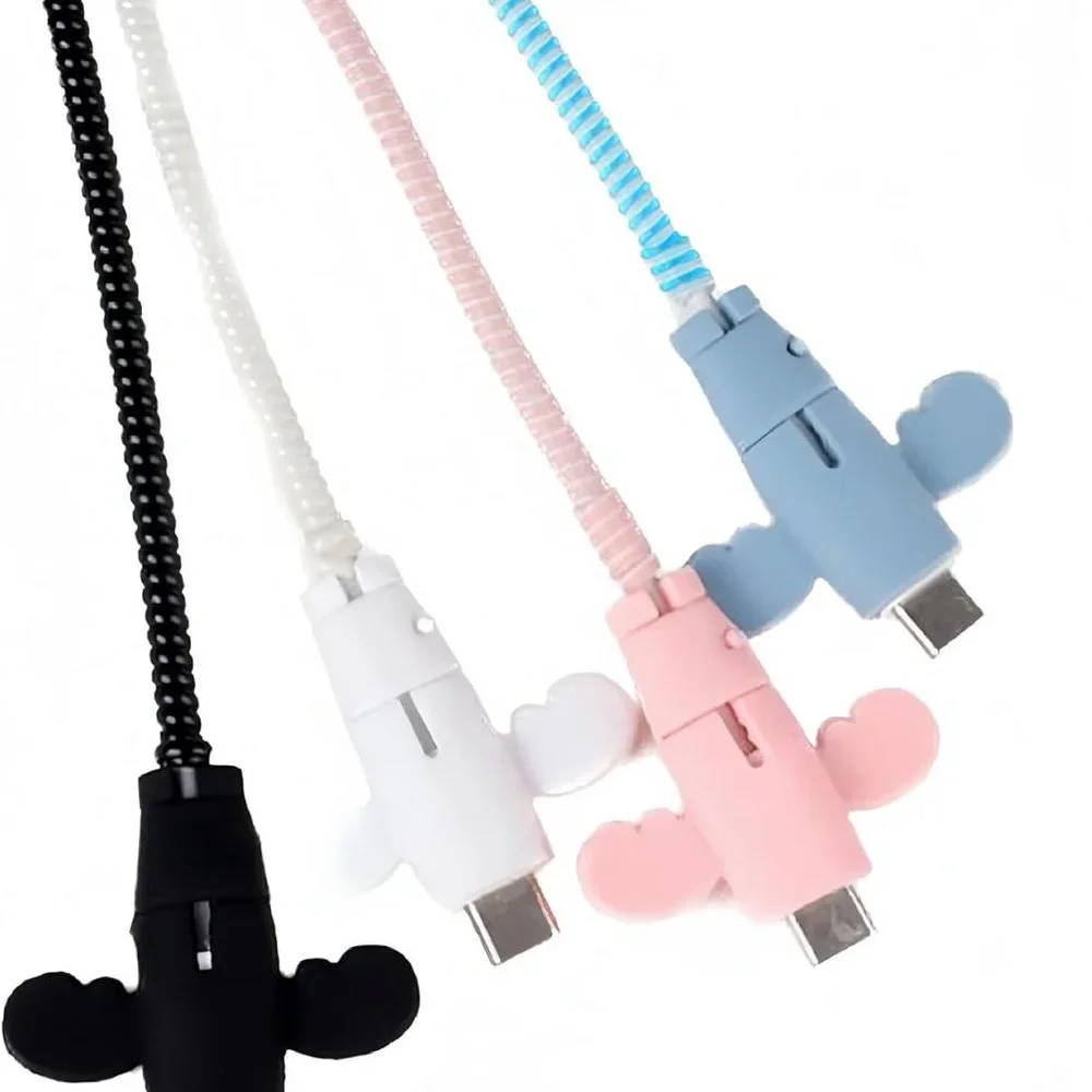 Durable Silicon Angel Wings Data Cable Protective Cover Charging Cable